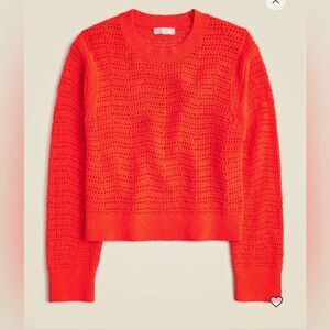 J.Crew Pointelle Crewneck Sweater in Scarlet Heat